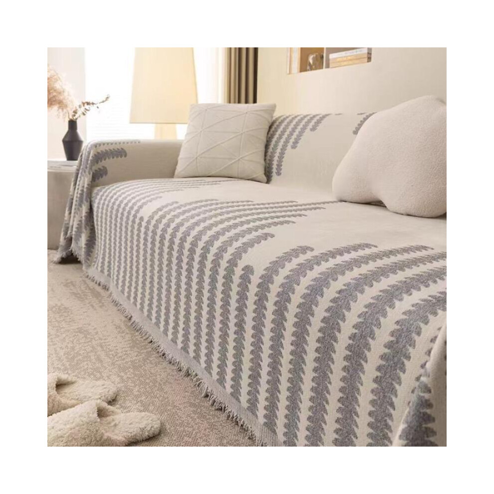 (Gray Geometric Pattern, 70.86x51.18in(180x130cm)) Geometric Pattern Sofa Cover, 1 Count Full Coverage Anti-cat Scratching Protection Sofa Cover, Hous-image-OPC-PKJSZVH-NEW