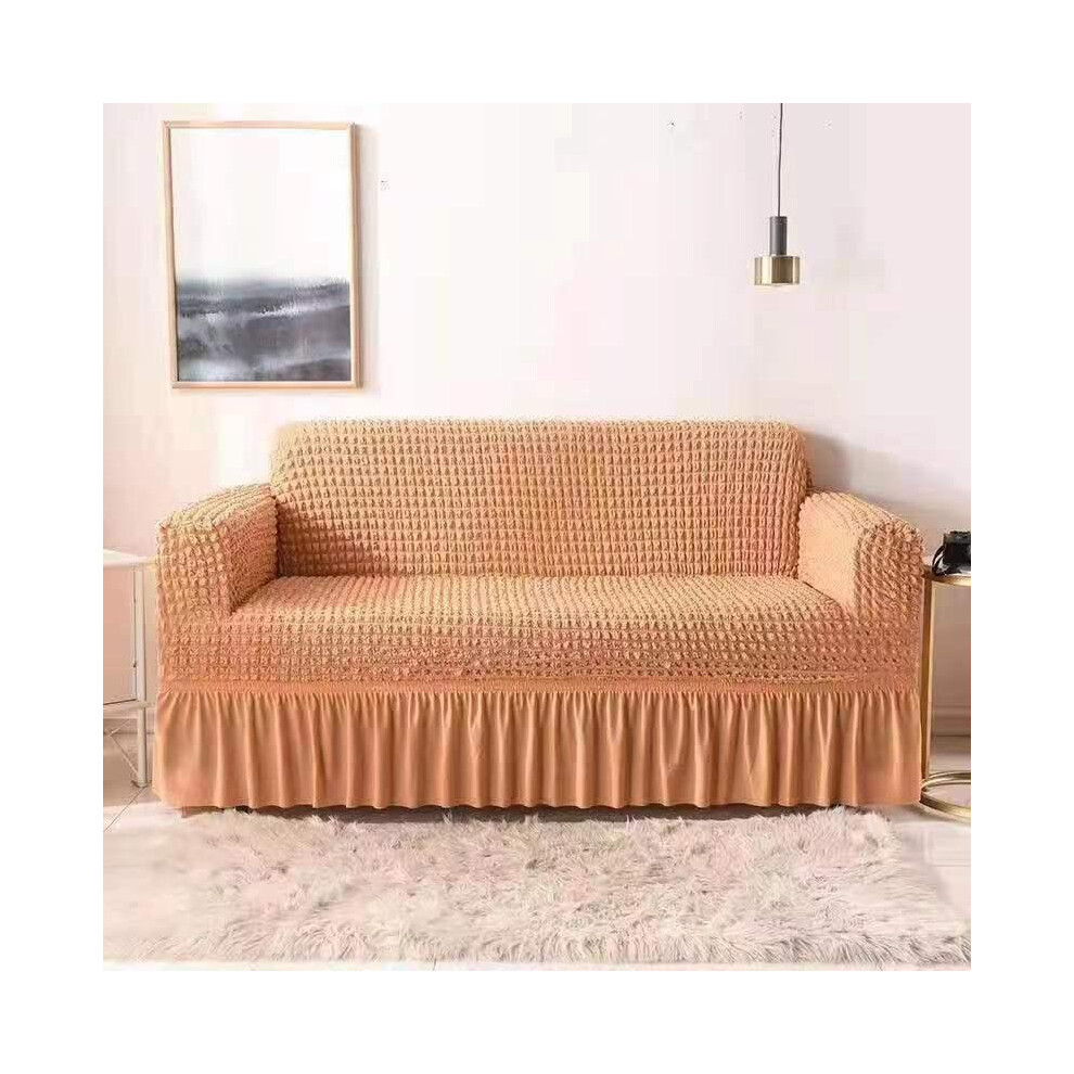 (Meat orange, L: 3 seater(180-230cm/70.87-90.55in) ) Solid Color Sofa Cover, 1 Count Non-slip Sofa Slipcover, Dustproof Sofa Protector, Sofa Protector-image-OPC-PKJTBY8-NEW