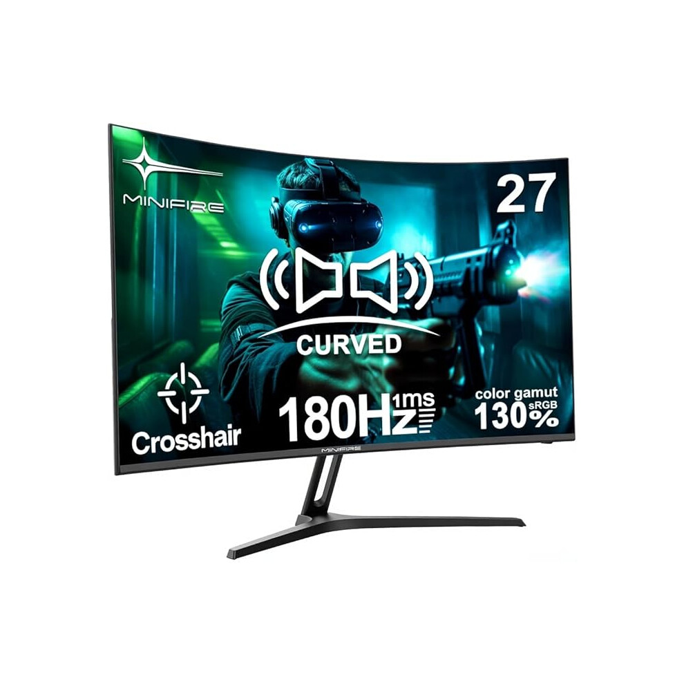 27 Inch Gaming Monitor,180Hz Curved Monitor, 1234569877684
