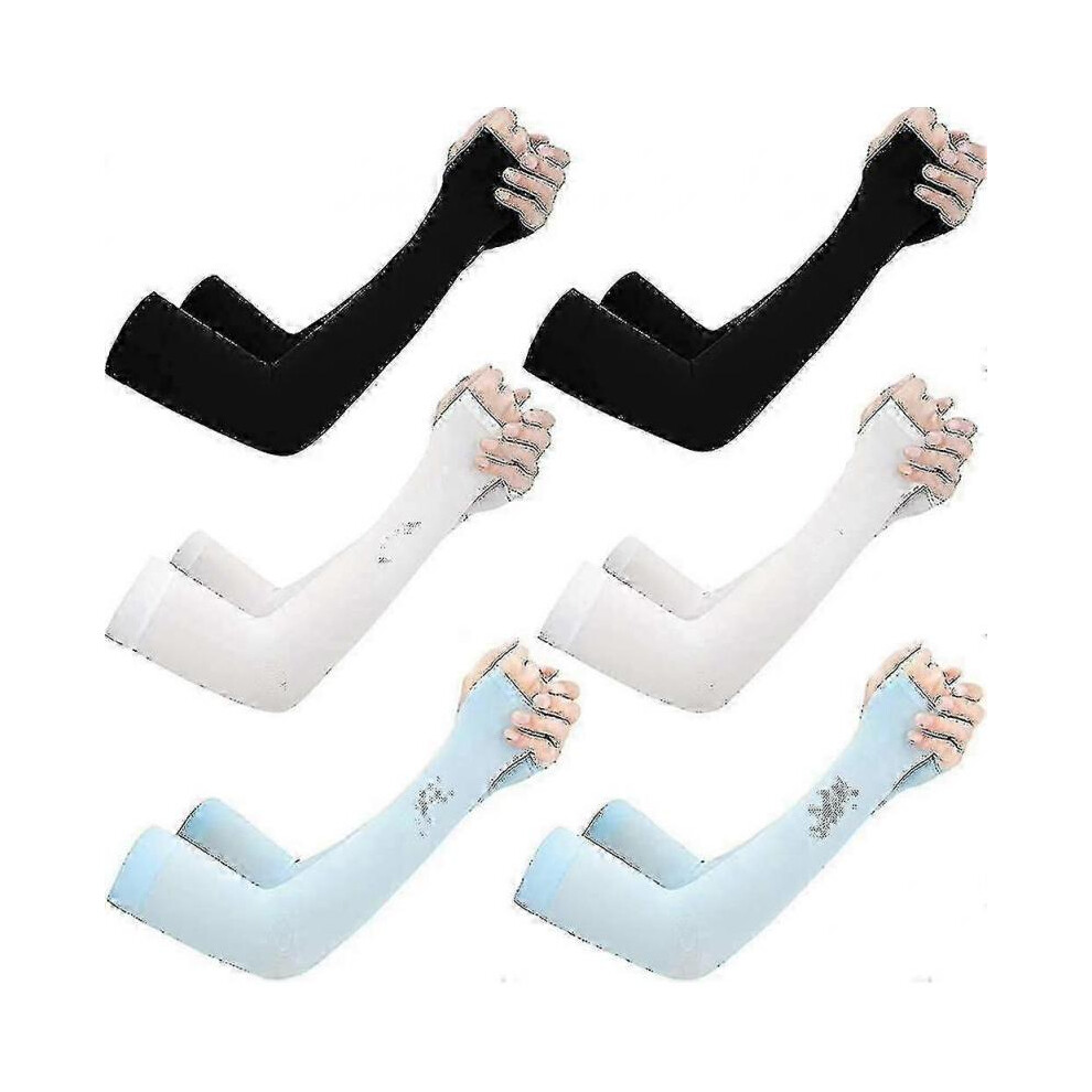6 Pairs Uv Sun Protection Cooling Arm Sleeves - Upf 50 Arm Cover
