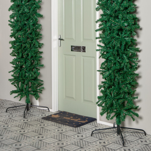 Samuel Alexander 8ft (2.40m) Samuel Alexander Single Door Plain Green Flat Top Christmas Tree Arch with 2000 Tips 1