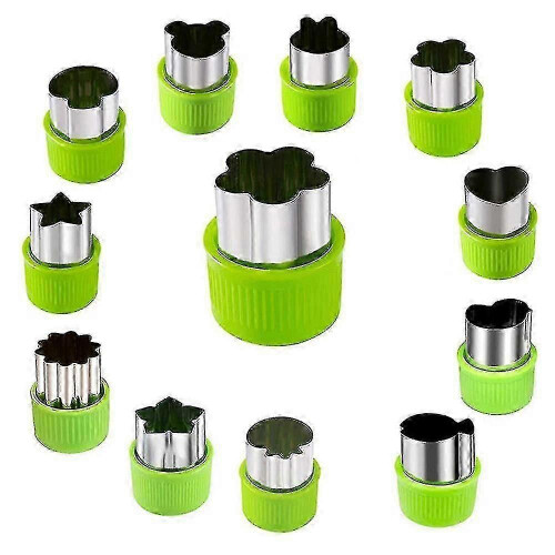 12pcs/set Fruit Vegetable Cutter Mold Stainless Steel Cake Cookie Biscuit Cutting Tools 1