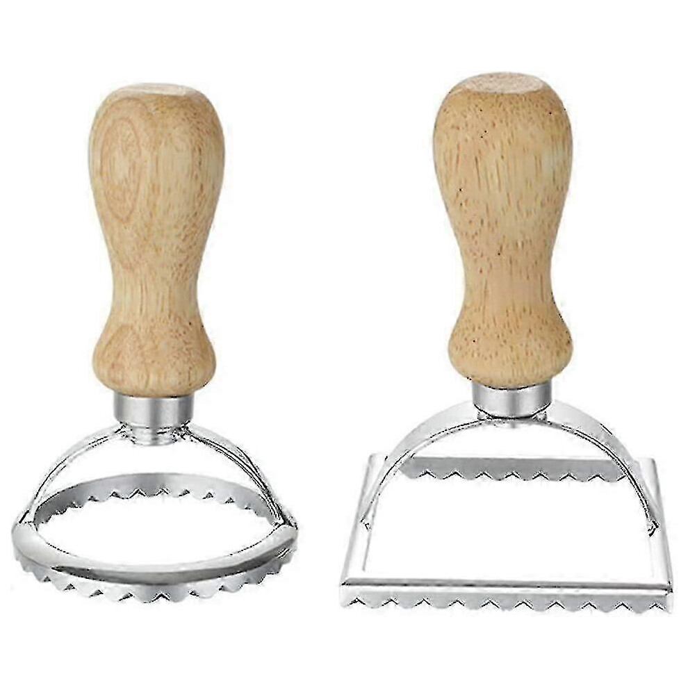 ANYOU Ravioli and Pasta Cutters with Wooden Handle