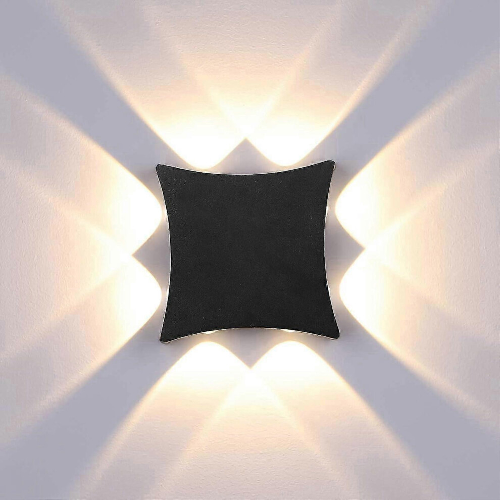 Modern 8W Cob Led Wall Indoor/Outdoor Ing Aluminum Ip65 Waterproof 3000K Warm For Garden Hallway Bedroom Black Light/White