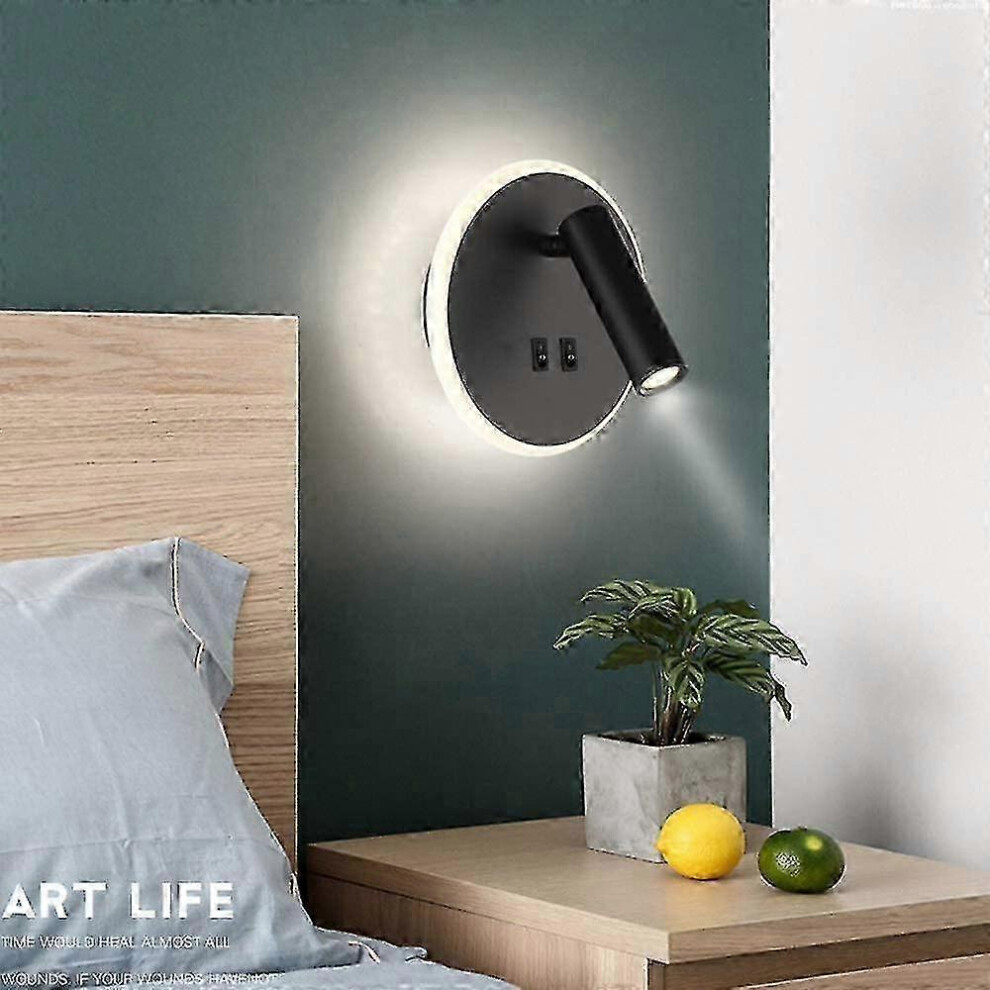 Led Wall With Usb Charging Port, Wall Mounted Reading Lamp Light