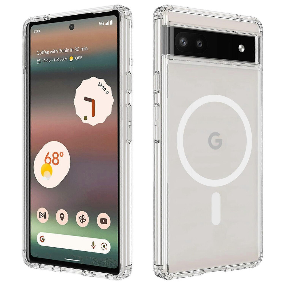 For Google Pixel 6A Case Transparent Magnetic Phone Cover Compatible With Magsafe 6935165370832