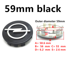 Hjulkapslar, 4 stycken, 59 mm, svarta