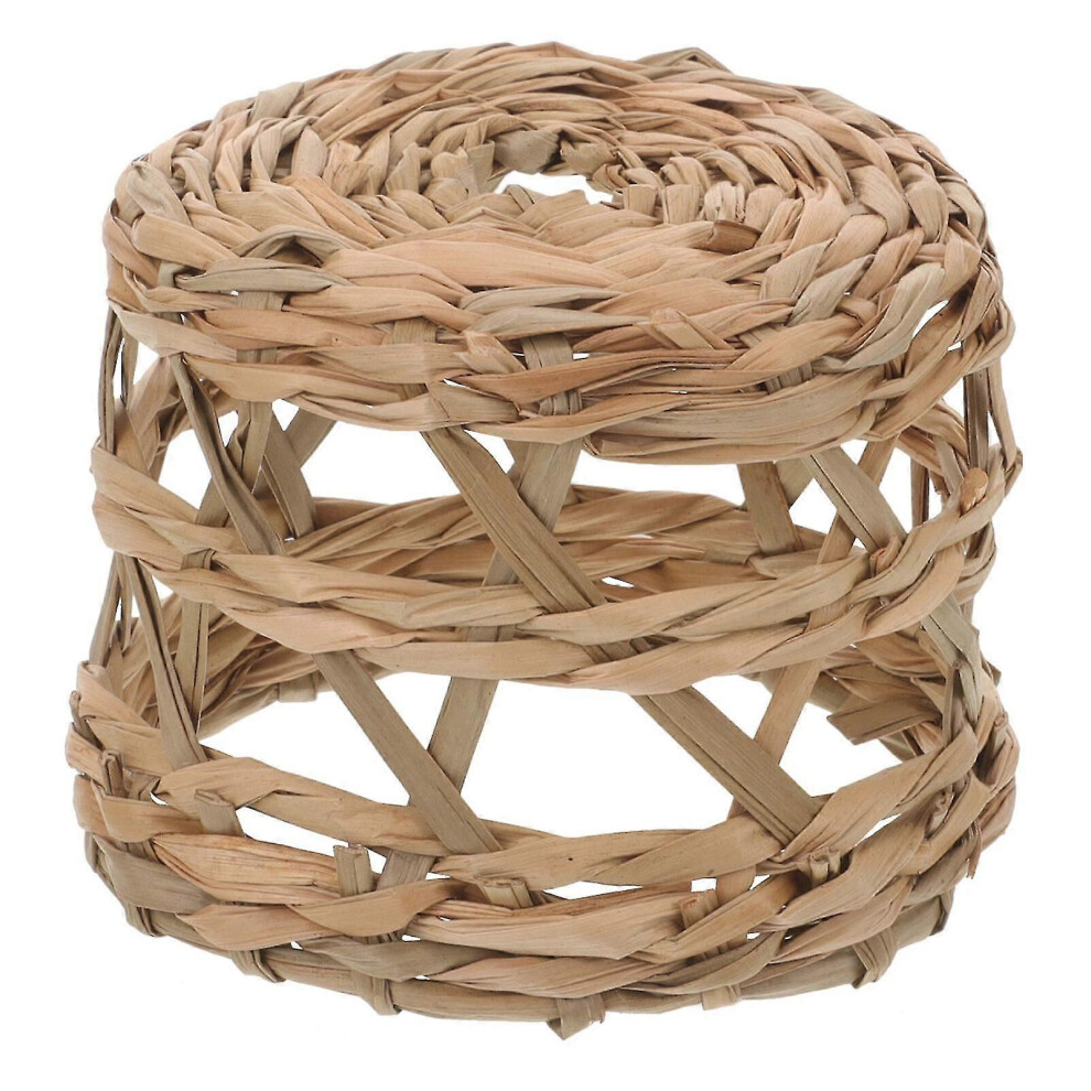 Rustic style woven straw lampshade, ideal for a ceiling or farmhouse