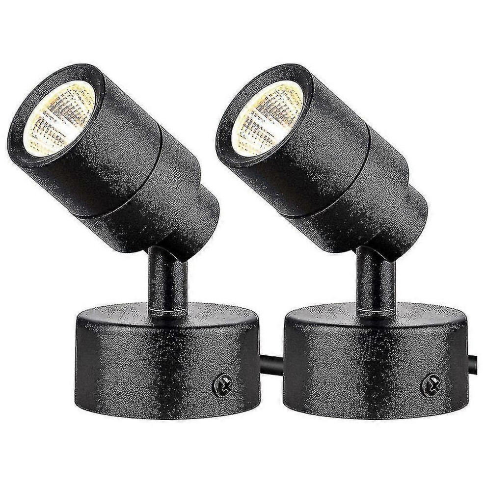 Set Of 2 Led Indoor Spotlights, 3 W, Uplighting, Interior Accent Lighting 3000 K White