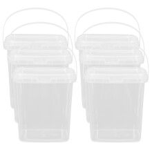 6 baldes transparentes para sorvete, recipientes quadrados