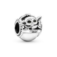 (Disney Star Wars Grogu & Crib Charm 150) (LOGO SILVER) Brand Star Wars Collection Bracelet Charms S925