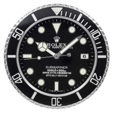 Stile Rolex Submariner, Nero | Orologio da Parete