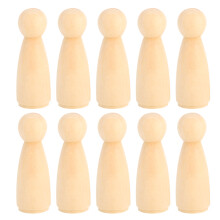 10 stücke 65mm Weibliche DIY Malerei Puppen Holz