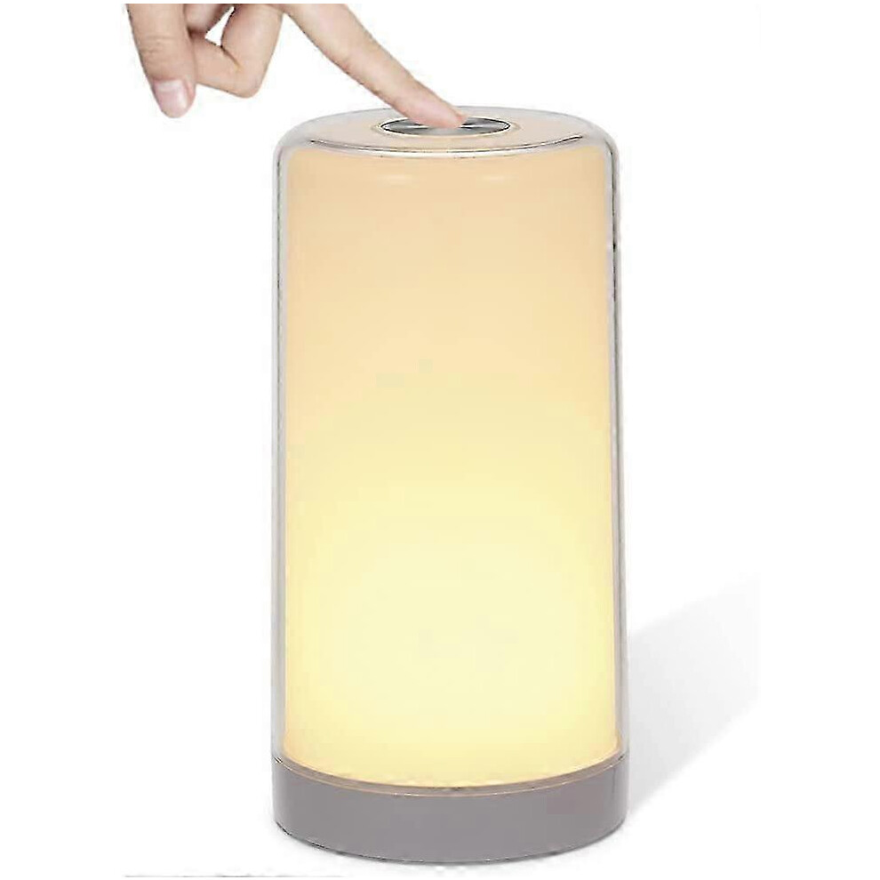 Touch-Sensitive Bedside Lamp With Dimmer, Warm 256 Rgb Color Changing And Memo White