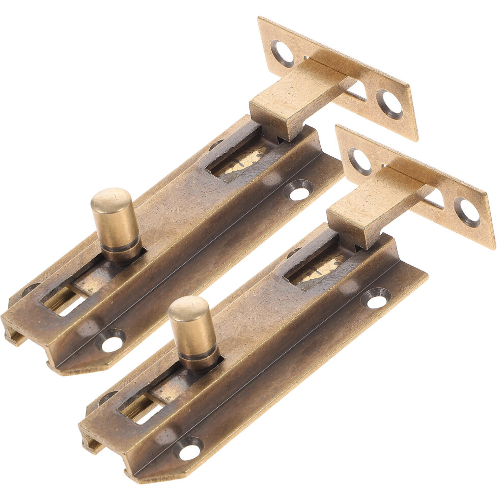 2Pcs Golden Brass Flush Bolt Door Latches For Sliding And French Doors 3222729931695