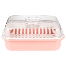 Pink Milk Bottle Drying Box with Cutlery Drainer and Water Basket
