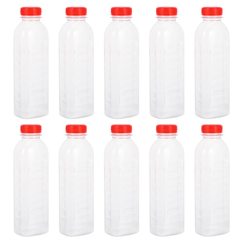 10 frascos plásticos descartáveis 500 ml com transparentes
