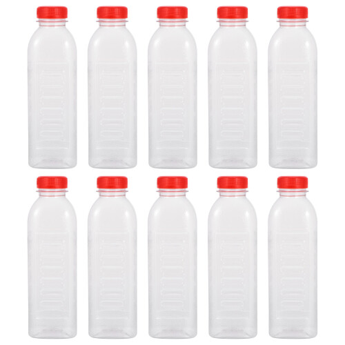 10 frascos plásticos descartáveis 500 ml com transparentes 2