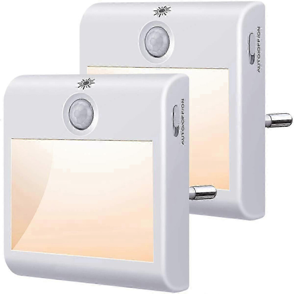 [Pack Of 2] Night With Motion Sensor And 3 Ing Modes (Auto/On/Off) For Stairs, Hallways, Wardrobes, Warm [Energy Class A++] Light/White