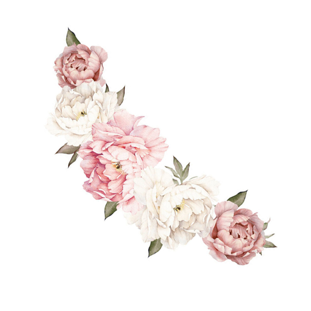 Watercolor Peony Flowers Wall Stickers Nursery Wallpaper Decals Home