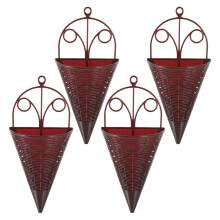 Hanging Plantenmand Geweven Kunststof 4 Stuks 12,4x5,5x2,8 Inch