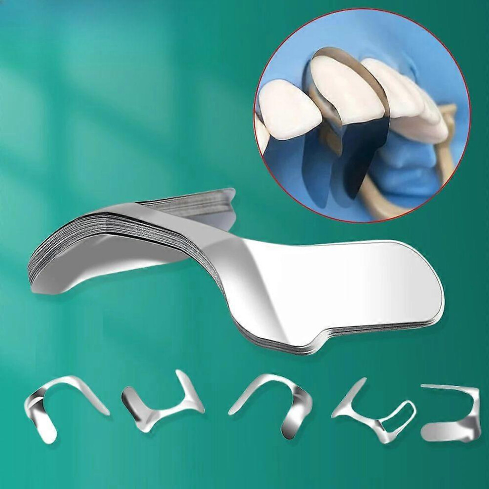 30Pcs Dental Matrix Contoured Anterior Metal Matrix Bands Sectional Matrix System Matrices Dentistry Materials