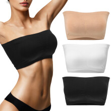 3 bh ohne mit padding, schlauchtop-bh, nahtlos, größe l