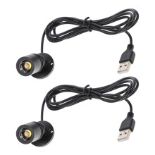2Stk Kleiner LED Kabinettstrahler Mit USB, Aluminium, Dimmbar, Schwarz