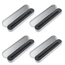 4 stück portable schwamm-tinten-dosen, quadratische blechdose (silber)
