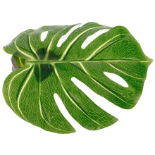 künstlicher Monstera-Blatt-Vorhanghalter mit Schnalle, grün, 2