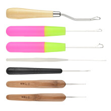 7-teiliges kunststoff-stricknadel-set für haarverlängerungen und perücken