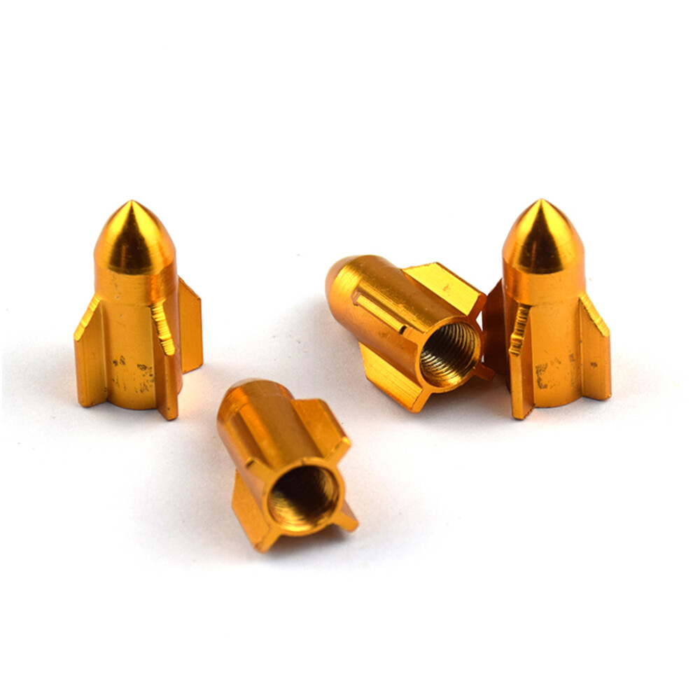 (Golden) 4 Pieces Tire Valve Stem Caps Replace Accessory Solid Color Wheel Air-image-OPC-PKJYMNS-NEW