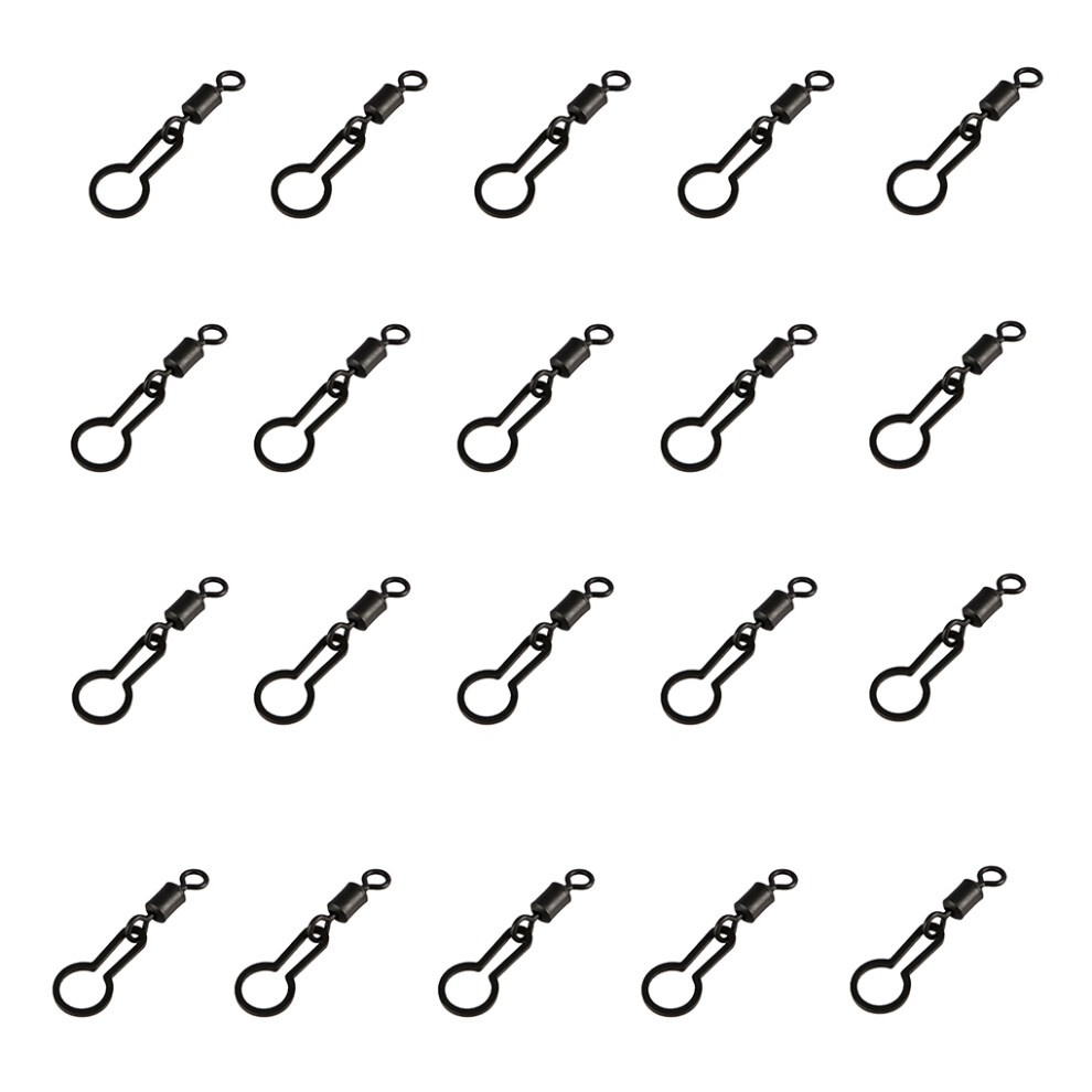 20pcs Carp Fishing Swivels Rings Snaps Fish Hook Swivel Fishings