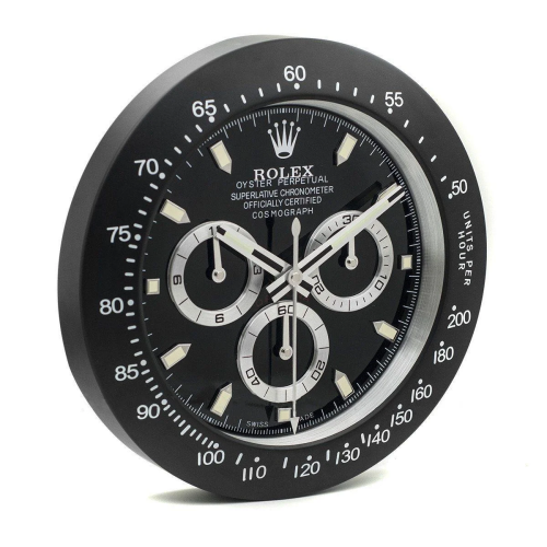 Stile Rolex Daytona, Nero | Orologio da Parete 2