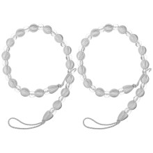 2 -perlen-gardinenklammern mit verschluss (silber, weiß)