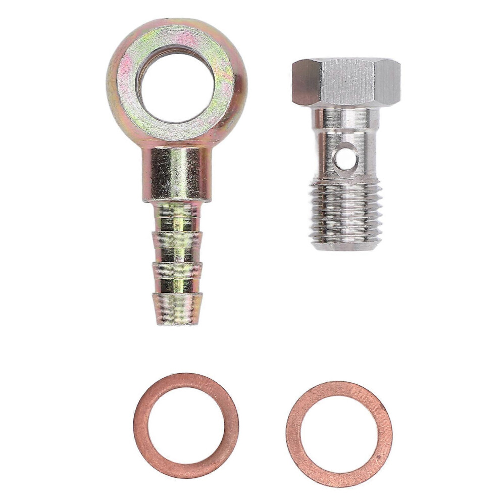 7/16" X 20 Unf Banjo Adapter, Stainless Steel Brake Reservoir Banjo Bolt Kit With 8Mm Barb For Carrier Systems 6935159266608