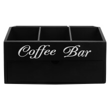 Wooden Coffee Station Organizer Syrup Straws Tissue Storage