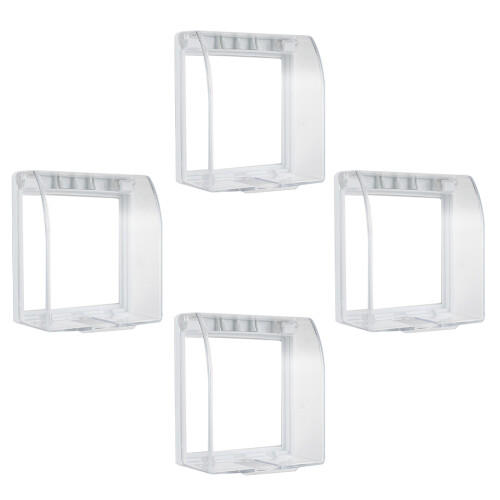 4er-Pack Schutzabdeckung für Badsteckdose, , transparent