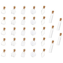 30 uds. frascos de vidrio transparente con tapones de corcho