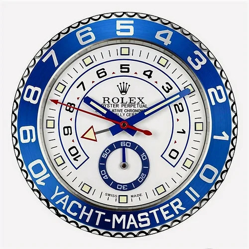 Rolex Yacht Master II, Silver & Blue | Wall Clock