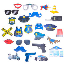 25pcs Police Party Centerpiece Sticks for Photo Booth &amp; Birthday