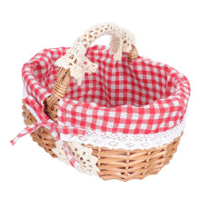 Roter Rattan Aufbewahrungskorb Für Obst Snacks Und Wohnkultur