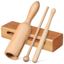 2 satz holzblock- und handklapper-röhre mit schlägel, pädagogisch