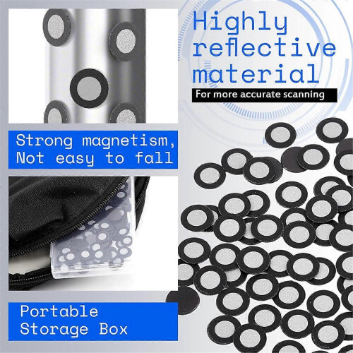 200 Pcs 3D Magnetic Tracking Dot for Scanner Inner 6.0 mm Outer 10 mm Scanning Reference Point Marker for 3D Scanning 2