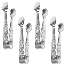 4Ud Pinzas Baño De Hielo Y Galletas Duraderas Acero Inoxidable Silver