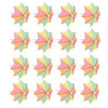 50 Pcs Octagonal Paper Bamboo Cocktail Umbrella Picks For Dessert