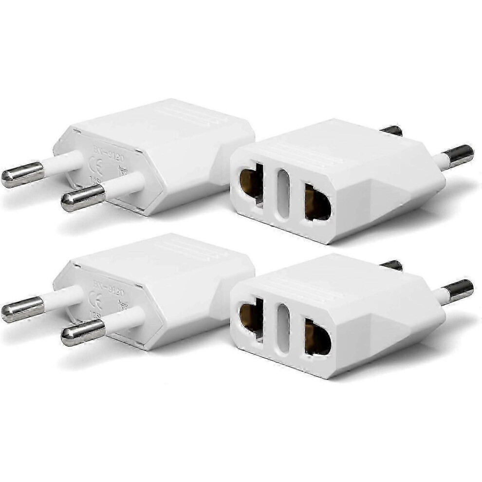 4 Pack European Travel Plug Adapter, Us To Europe Adapter Type C Outlet Converter America Hwy 6935165367849