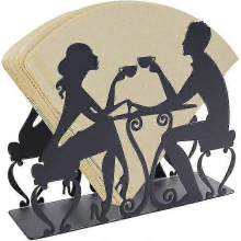 Porte-filtre à café en métal avec support de rangement pour papier, distributeur de serviettes de table, lot de 1