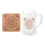 Viking Compass Glass Beer Tankard with Coaster 2