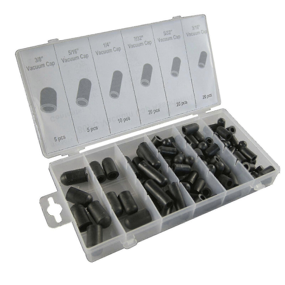 80Pcs Vacuum Cap Assortment Hose Caps Kit 5/32" To 3/8" 6 Sizes 6935159246013